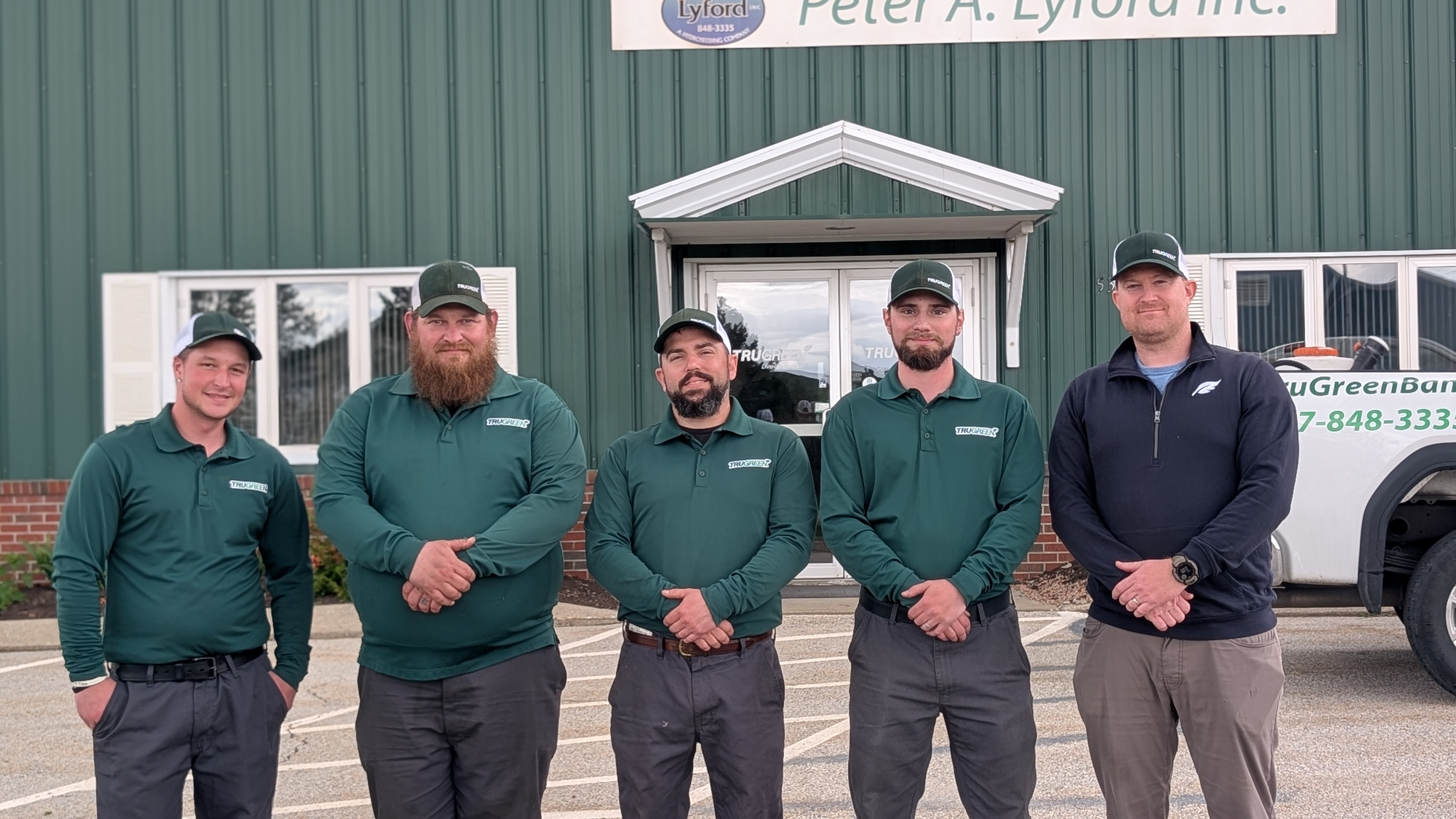 A member of the TruGreen Bangor crew on the job